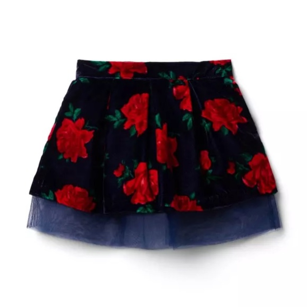 JANIE and JACK girls Rose Velvet Tulle Skirt